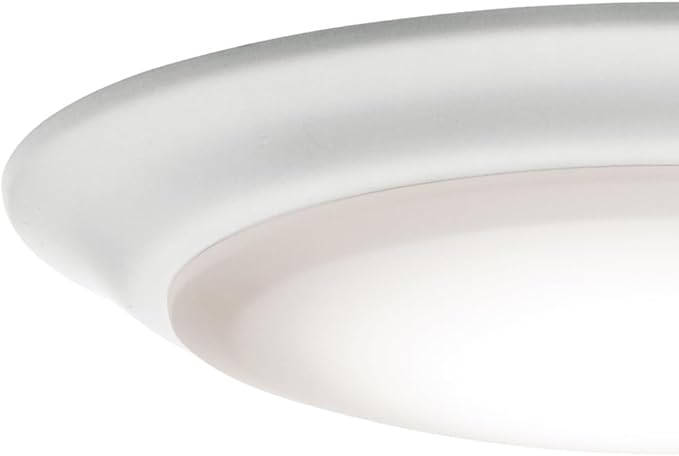 Kichler Gen I LED Downlight in White, 7.5" Ceiling Flush Mount Interior Dimmable Light, 3000K, (7.5" x 1.5"), 43846WHLED30