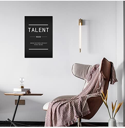 Inspirational Office Canvas Wall Art Inspirational Painting Poster Entrepreneur Quotes Talent Picture Home Decor Print Artwork Frame [12''W X 18''H]