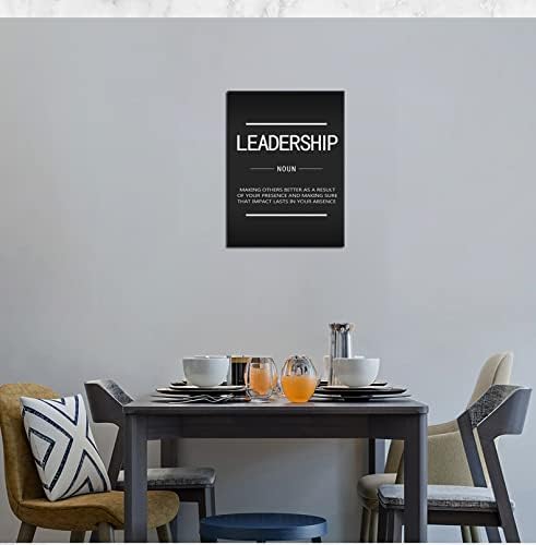 Leadership Noun Inspirational Wall Street Entrepreneur Quotes Proverbs Inspirational Canvas Wall Art Painting Poster Print Artwork Home Decor Company Office Frame Ready to Hang[18" W x 24" H]