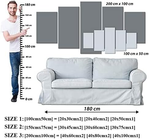 AWLXPHY Decor-Home Sweet Home Canvas Wall Art Print Painting 5 Panels Framed for Living Room Decoration Modern Still Life Love Stretched Artwork Giclee Wedding Gift (Grey, W80 x H40)