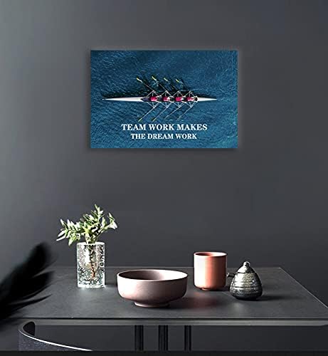 Motivational Wall Art Motivational Poster Team Work Makes The Dream Work Entrepreneur Canvas Printmaking Inspiring Motto Picture Modern Art Work Home Office Decoration Ready to Hang[12''W X 18''H]