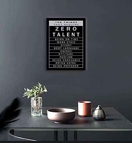 Inspirational Canvas Wall Art Ten Things That Require Zero Talent Inspirational Painting Entrepreneur Quote Poster Printing Artwork Home Office Bedroom Decoration Frame Ready to Hang[18" W x 24"H]