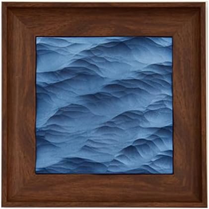 wall decor with Wave Carving Design, Creative Bedroom Decor,Wall decoration,wooden wall art. blue ocean-themed, handcrafted, new-home décor,gift for housewarming, Desk accessory（walnut-9.84in）