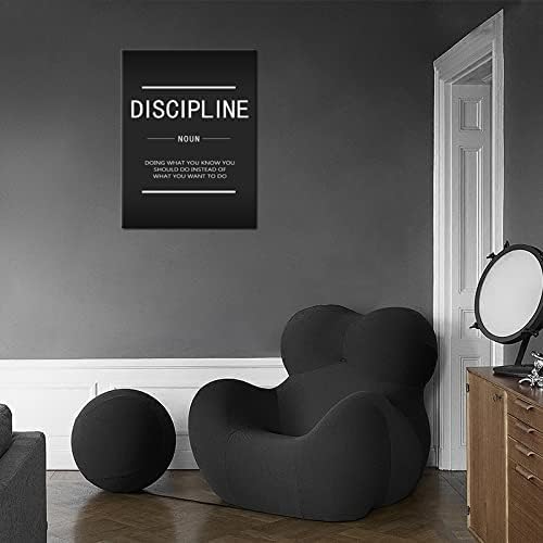 Office Decoration Canvas Wall Art Discipline Noun Painting Poster Print Artwork Inspiring Proverb Inspiration Picture Home Decoration Office Frame Ready to Hang[30″W X 40′'H]