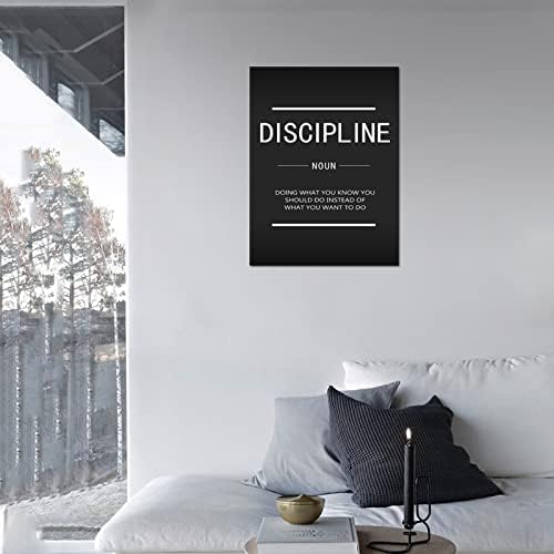 Discipline Inspirational Painting Poster Canvas Wall Art Print Artwork Inspiring Wall Street Entrepreneur Proverb Inspiration Picture Office Decoration Gym Bedroom Frame Ready to Hang[18" W x 24"H]