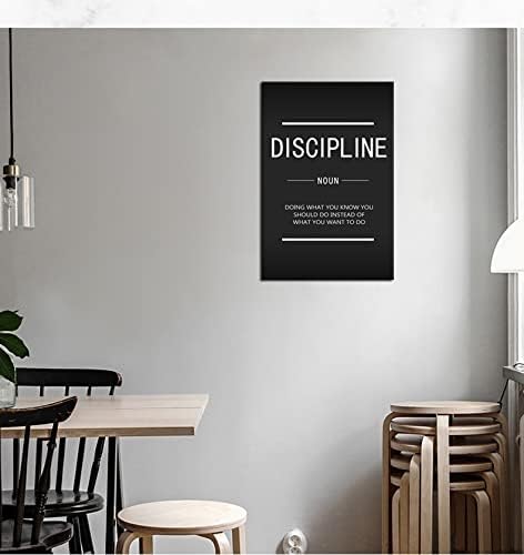 Inspirational Canvas Wall Art Discipline Painting Poster Inspiring Entrepreneur Quotes Proverbs Picture Print Artwork Office Decoration Home Wall Decoration Frame Ready to Hang[12''W X 18''H]