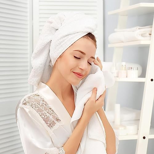 SEMAXE Hand Towel for Bathroom, 100% Combed Cotton Towel with Hanging Loop, Hotel Quality Absorbent Towel, Solid Colored Simple Style, 1 Pc White Hand Towel, 550 GSM, 27" L x 16" W