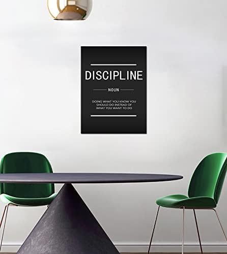 Discipline Inspirational Painting Poster Canvas Wall Art Print Artwork Inspiring Wall Street Entrepreneur Proverb Inspiration Picture Office Decoration Gym Bedroom Frame Ready to Hang[18" W x 24"H]