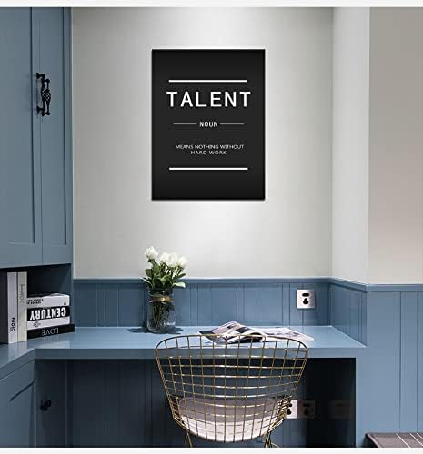 Inspirational Canvas Wall Art Inspirational Office Decoration Modern Inspiring Entrepreneur Quotes Talent Painting Poster Print Artwork Office Home Decor Frame Ready to Hang[18" W x 24" H]