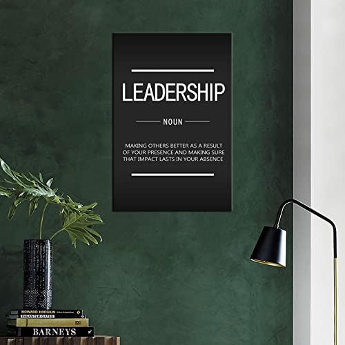 Inspirational Canvas Wall Art Leadership Noun Office Decoration Inspiring Entrepreneur Positive Quotes Inspiration Painting Poster Print Artwork Home Frame Ready to Hang[12''W X 18''H]