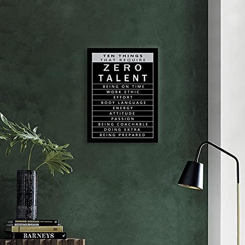 Inspirational Canvas Wall Art Ten Things That Require Zero Talent Inspirational Painting Entrepreneur Quote Poster Printing Artwork Home Office Bedroom Decoration Frame Ready to Hang[18" W x 24"H]