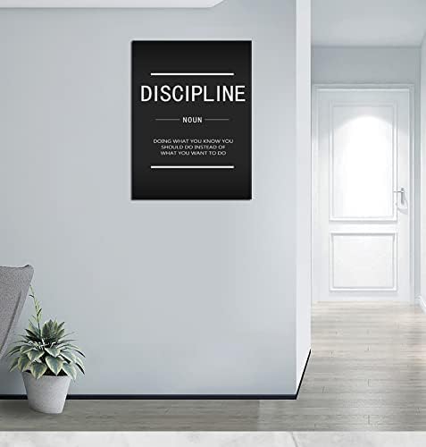 Office Decoration Canvas Wall Art Discipline Noun Painting Poster Print Artwork Inspiring Proverb Inspiration Picture Home Decoration Office Frame Ready to Hang[30″W X 40′'H]