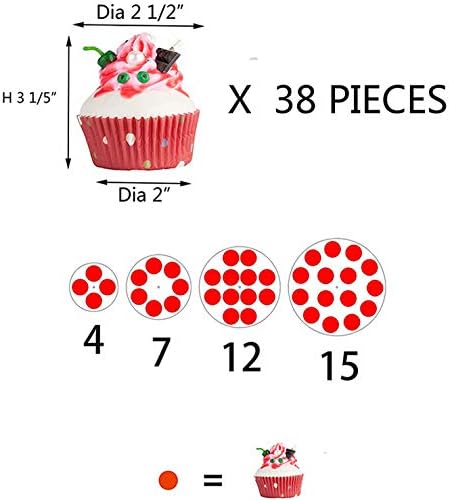 YestBuy 4 Tier Round Cupcake Stand, Cupcake Holder, 4 Tier Cupcake Tray, Acrylic Cake Tower Stand Display for Pastry + LED Light String, Ideal for Weddings, Birthday Parties (Yellow)