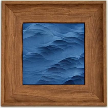 wall decor with Wave Carving Design, Creative Bedroom Decor,Wall decoration,wooden wall art. blue ocean-themed, handcrafted, new-home décor,gift for housewarming, Desk accessory (natural-7.87in)