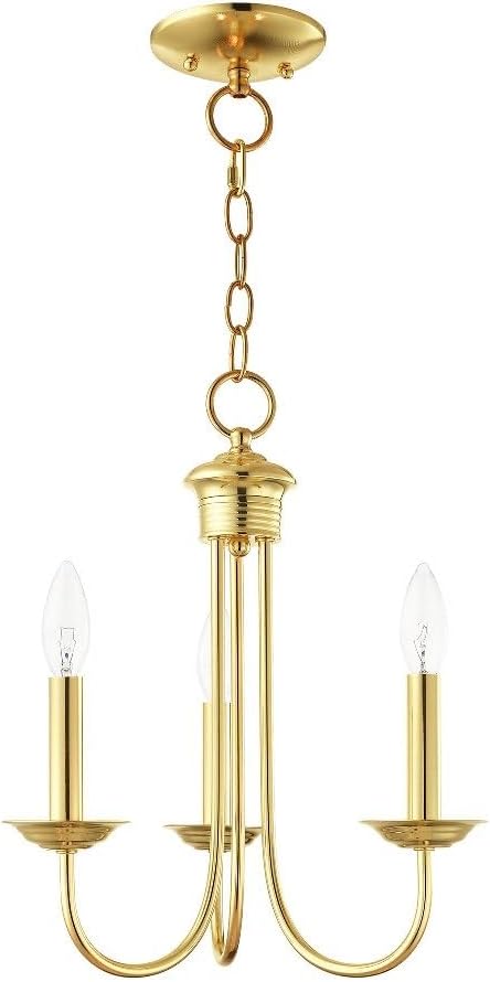 Livex Lighting 42683-02 3 Light Polished Brass Chandelier