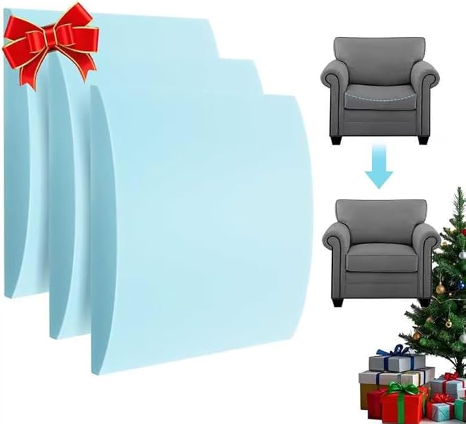 Couch Cushion Support for Sagging Seat Sofa Couch Supports for Sagging Cushions Curved 40D High Density Foam Blue Pack of 3