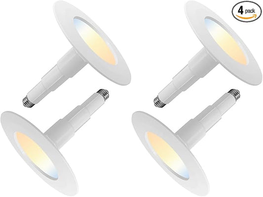 Soliseed 4-Pack 5/6 Inch 5CCT Retrofit LED Recessed Lighting,Selectable 2700K/3000K/3500K/4000K/5000K Adjustable Retrofit Downlight,12W=60W,800LM,Dimmable Can Lights,Bevel Trim