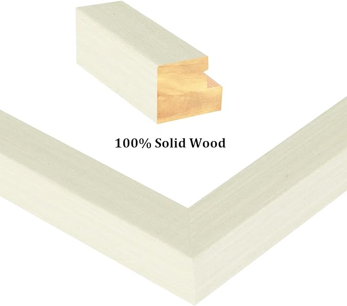 Egofine A4 Picture Frames Set of 4, Made of Solid Wood Covered by Plexiglass 4x6 and 6x8 with Mat or A4 without Mat, for Table Top Display and Wall Mounting Photo Frame Beige