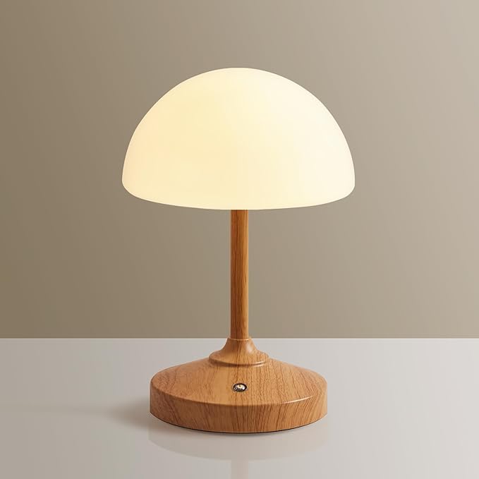 Mushroom Lamp Table Lamp Waterproof,Desk Cordless Battery Operated Table Lamps for Bedroom,Outdoor Cordless Rechargeable Touch Bedside Lamps for Night Stands,5000mAh LED Light for Living Room