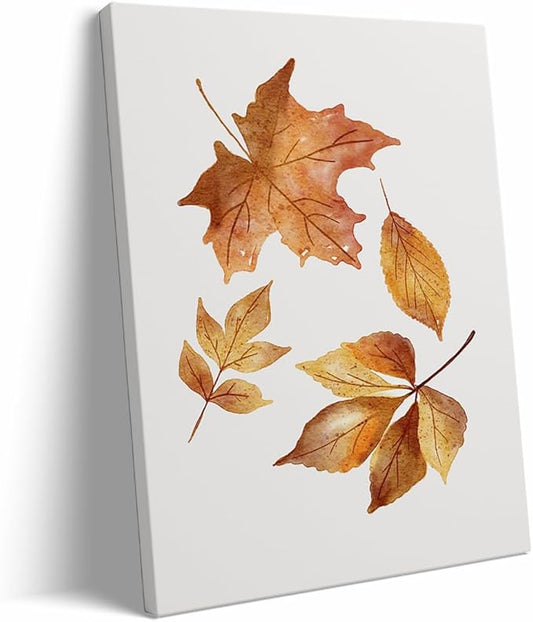 Framed Watercolour Falling Leaves Fall Canvas Print Posters Fall Art Fall Wall art Fall decor Autumn Print Fall Sign Fall painting Office Farmhouse Decor 20x30 framed