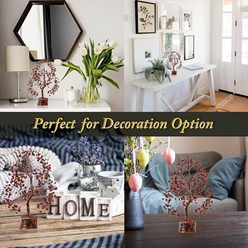 Red Jasper Crystal Trees for Home Decor, Office Desk Decoration, Chakra Healing Crystals and Stone for Positive Energy, Money, Good Luck, Tree of Life Spiritual Birthday Gifts for Women and Mom