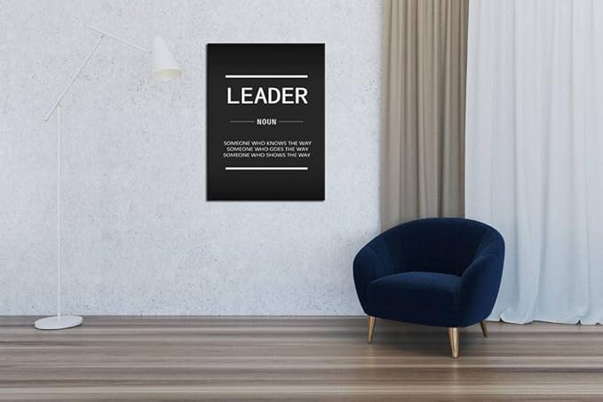 Canvas Wall Art Inspirational Leader Noun Painting Poster Office Decoration Inspiring Entrepreneur Positive Quotes Inspiration Picture Print Wooden Frame Artwork Ready to Hang[30″W X 40″H]