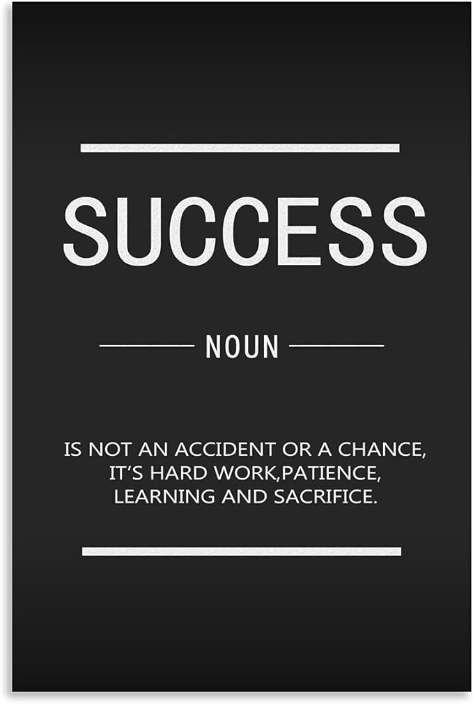 Inspirational Success Wall Art Motivational Entrepreneur Quotes Canvas Print Poster Framed Wooden Artwork Home Office Decoration[12''W X 18''H]