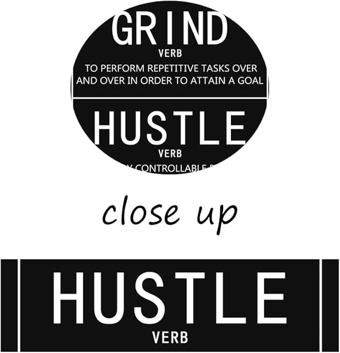 Inspirational Painting Poster Motivational Canvas Wall Art Grind Verb Hustle Verb Execution Noun Print Artwork Home Office Wall Decor Frame Ready to Hang[12″W X 18″H]