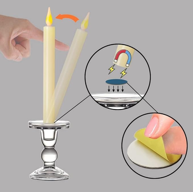 Strg Halloween Flameless Candles with Remote Timer, Christmas Window Taper Candles with Suction Cup and Magnetic Base Battery Operated Candle Sticks for Christmas Halloween Decorations (9 Pack)