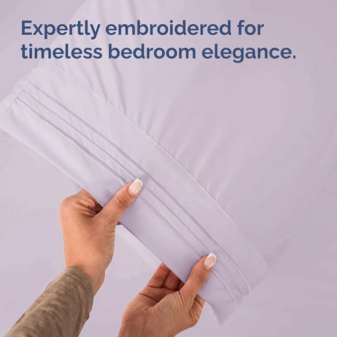 King Pillow Cases Set of 2 - Ultra Soft Hotel Quality Pillowcase Covers - Comfy, Cozy & Wrinkle Free - Shrinkage and Fade Resistant - Machine Washable Pillow Protectors - 2 Piece Set - Light Lavender