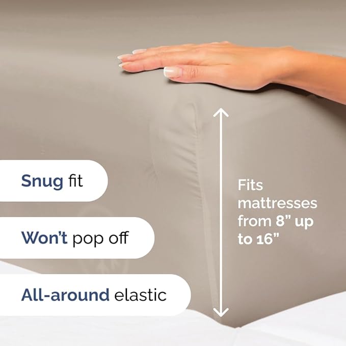 King Size 4 Piece Sheet Set - Comfy Breathable & Cooling Bed Sheets Set - Hotel Luxury Bedding for Women, Men, Kids, Teens, Boys & Girls - Deep Pockets, Ultra-Soft and Wrinkle Free - Oeko-Tex - Wheat