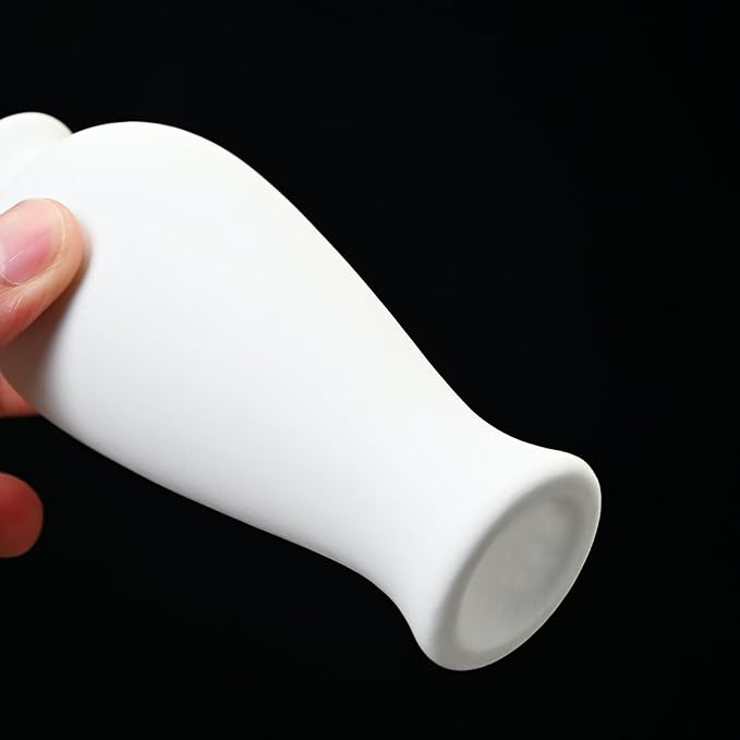 Set of 9 Ceramic Bud Vases for Pampas Grass Flowers, Small Vases in Bulk for Centerpieces Boho Vases for Wedding Decorations Neutral Living Room and Bedroom Decor DIY Gift (White)