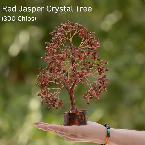 Red Jasper Crystal Trees for Home Decor, Office Desk Decoration, Chakra Healing Crystals and Stone for Positive Energy, Money, Good Luck, Tree of Life Spiritual Birthday Gifts for Women and Mom