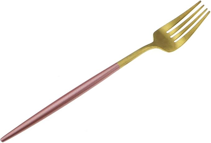 Gugrida Pink Gold Flatware, Royal 20 Piece Matte Pink Handle 18/10 Stainless Steel Tableware Sets for 4 Including Forks Spoons Knives, Camping Silverware Travel Utensils Set Cutlery (Pink Gold)