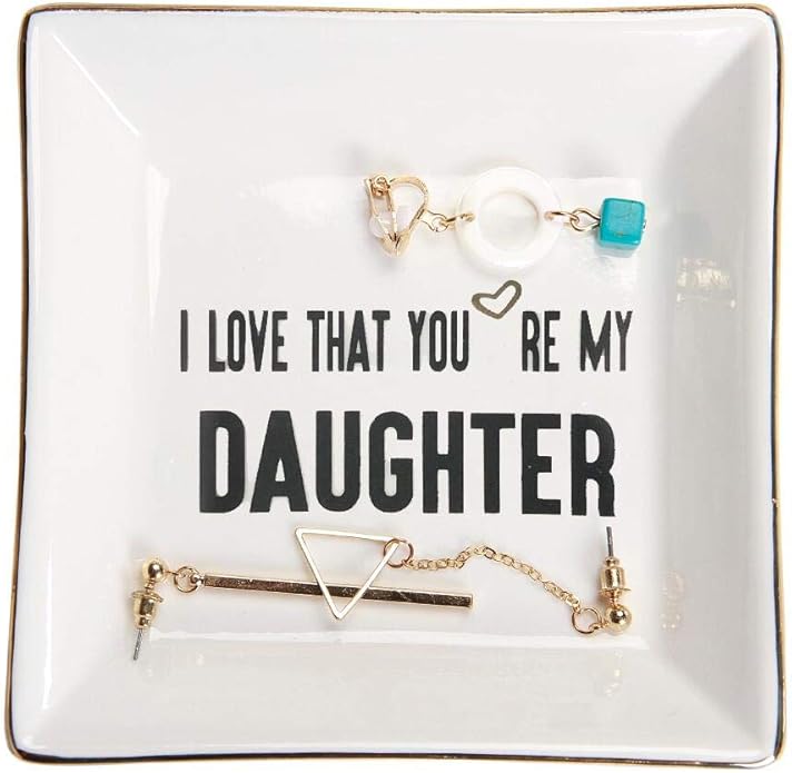 HOME SMILE Ceramic Ring Dish Jewelry Tray for Mom Sister Friends