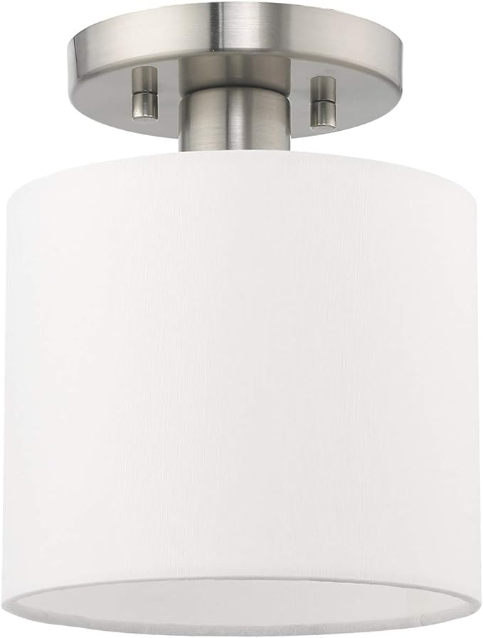 Livex Lighting, 41094-91, Meridian, Semi-Flish, 1 Light, Brushed Nickel