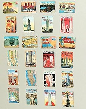 MISWEE 24-pcs magnetic fridge magnets refrigerator sticker home decoration accessories magnet paste arts crafts (new york)