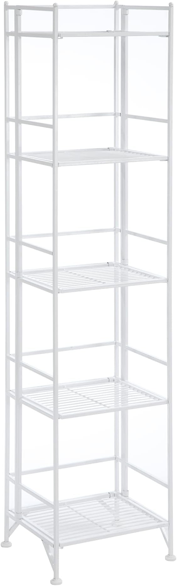 Convenience Concepts Xtra Storage Shelves - 5-Tier Folding Metal Storage Shelves, Closet Organizer for Office, Laundry Room, Bedroom, Garage, Kitchen, Bathroom, White