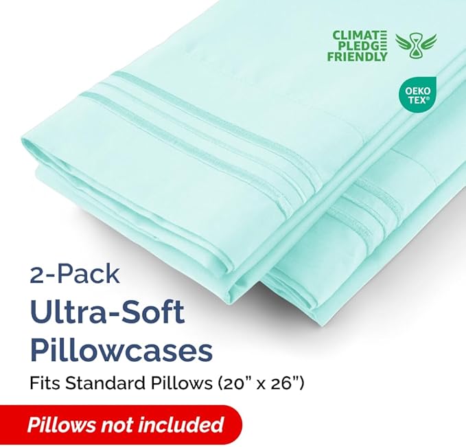 New Pillow Cases, Standard, Spa Blue