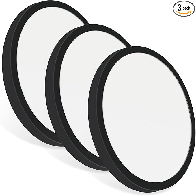 Energetic 5CCT Flush Mount Ceiling Light Fixtures, 24W LED Ceiling Lights for Bedroom, Kitchen, Bathroom, Hallway, 2700/3000/3500/4000/5000K, Super Slim, 2000LM, Brushed Black Metal Ring, 3 Pack