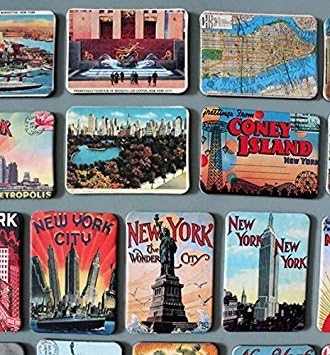 MISWEE 24-pcs magnetic fridge magnets refrigerator sticker home decoration accessories magnet paste arts crafts (new york)