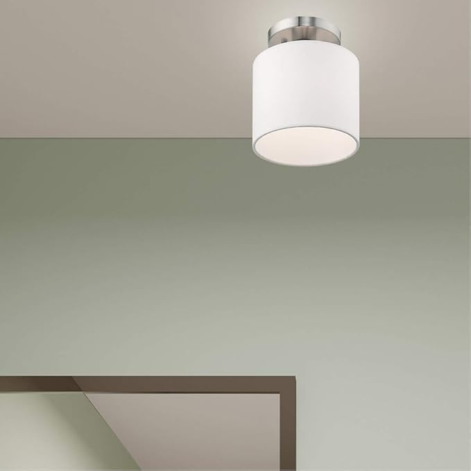 Livex Lighting, 41094-91, Meridian, Semi-Flish, 1 Light, Brushed Nickel