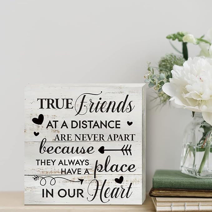 Inspirational Bible Verse When You Go Through Deep Waters Wooden Box Sign Desk Decor Rustic Scripture Wood Block Plaque Box Sign for Home Living Room Office Shelf Table Decoration (5 X 5 Inch)