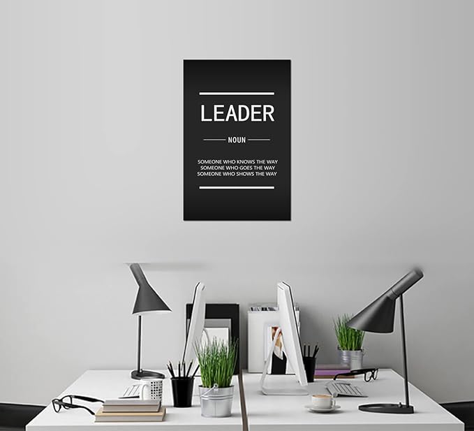 Generic Inspirational Success Painting Poster Leader Noun Canvas Wall Art Inspiring Entrepreneur Quotes Inspiration Picture Office Decoration Artwork Ready to Hang[12InW X 18InH], 12x18 Inch