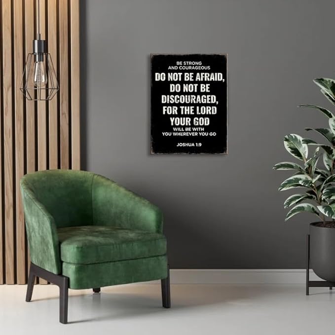 Be Strong and Courageous Joshua 1:9 Bible Verse Canvas Wall Art - Christian Scripture Inspirational Wall Decor for Prayer Room, Faith-Based Home Decor, Religious Gift for Women, Motivational Spiritual Living Room,bedroom Art. 16"X24",A-411