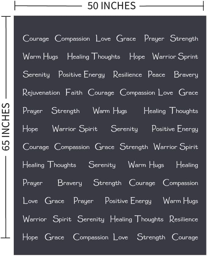 WOLF CREEK BLANKET - Compassion Blanket (Brand)- Strength Courage Super Soft Warm Hugs, Get Well Gift Blanket Plush Healing Thoughts Positive Energy Love & Hope (Charcoal, 50 x 65 Sherpa)