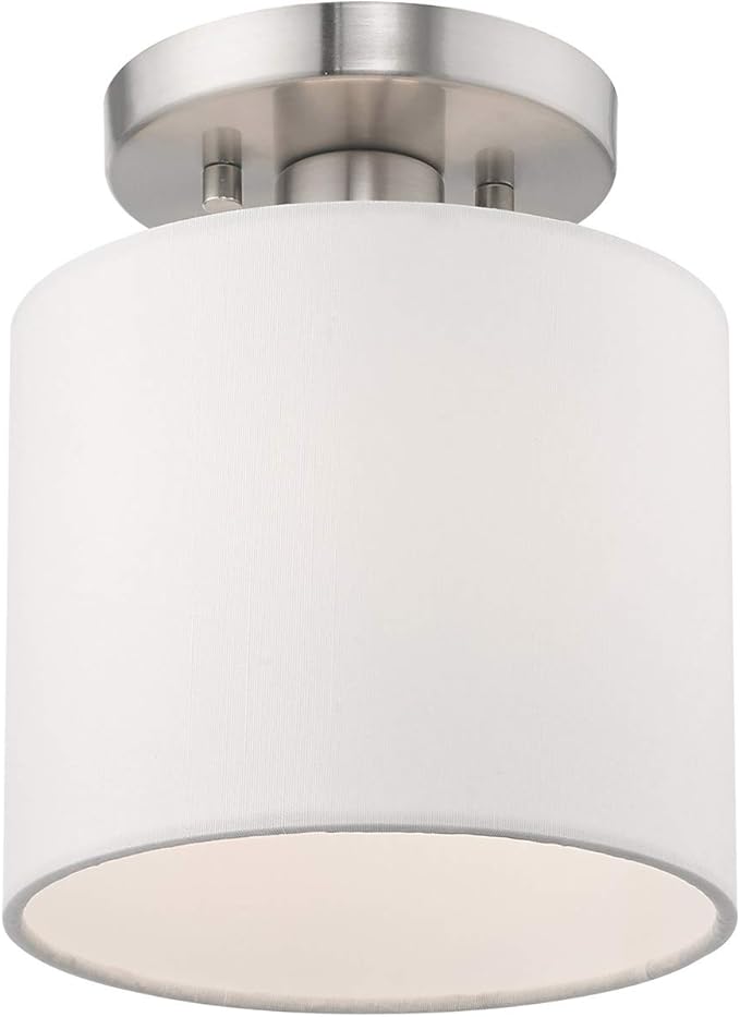 Livex Lighting, 41094-91, Meridian, Semi-Flish, 1 Light, Brushed Nickel