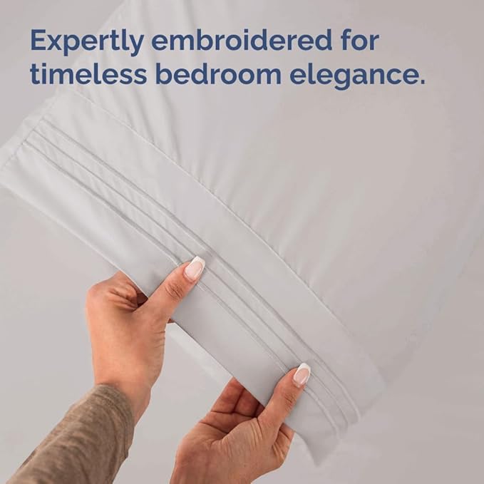 New Pillow Cases, King Standard, Light Grey