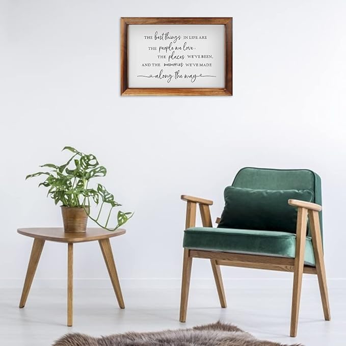CHDITB The Best Things In Life Framed Wood Sign Plaque(16"×11"), Wooden Wall Table Sign with Scripture Bible Verse Quotes, Vintage Family Sign Housewarming for Home Bedroom Farmhouse Guest Room