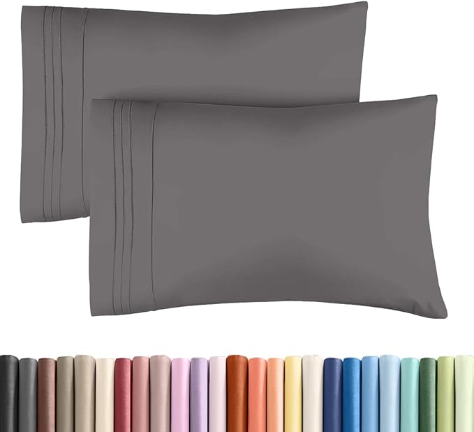 New Pillow Cases, King Standard, Dark Grey